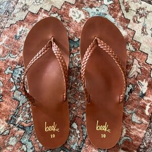 Beek Tan Braided Leather Sandals